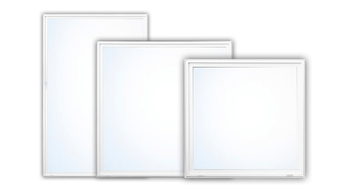 Examples of our Fixed Picture Windows which can be used for vinyl shower windows