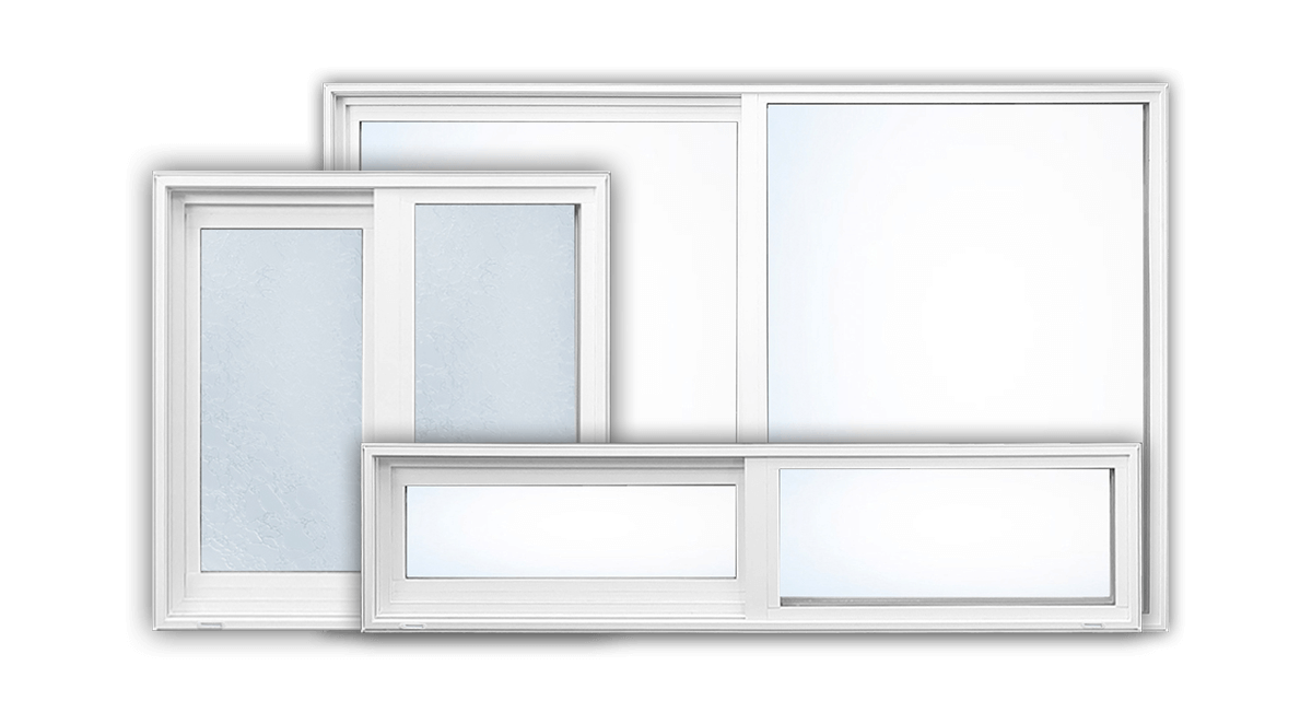 Examples of our Horizontal Slider Windows which can be used for vinyl shower windows